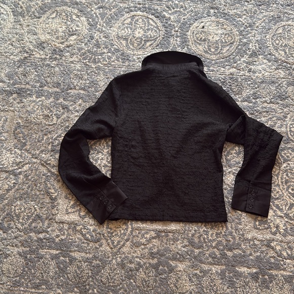 Blue Blush Print Long Sleeve Knit Button-Up Shirt Size Medium - Picture 3 of 10